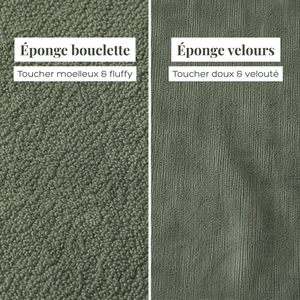 image comparative du velours et de la bouclette chez Atelier Dune 