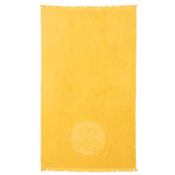Serviette de plage double-face 100x170 cm en coton biologique coloris curry - Atelier Dune