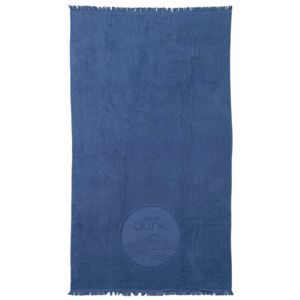Serviette de plage double-face 100x170 cm en coton biologique coloris outremer - Atelier Dune