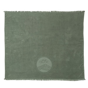 Serviette de plage double-face Family 200x170 cm en coton biologique coloris sauge - Atelier Dune