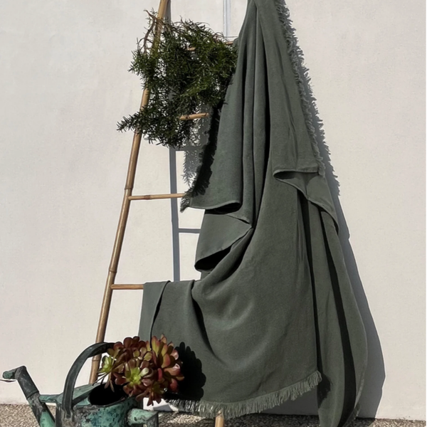 Serviette de Plage double-face Family 200x170 - Sauge