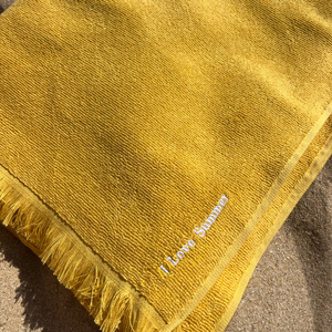 Serviette de plage double-face personnalisable en coton biologique - Atelier Dune