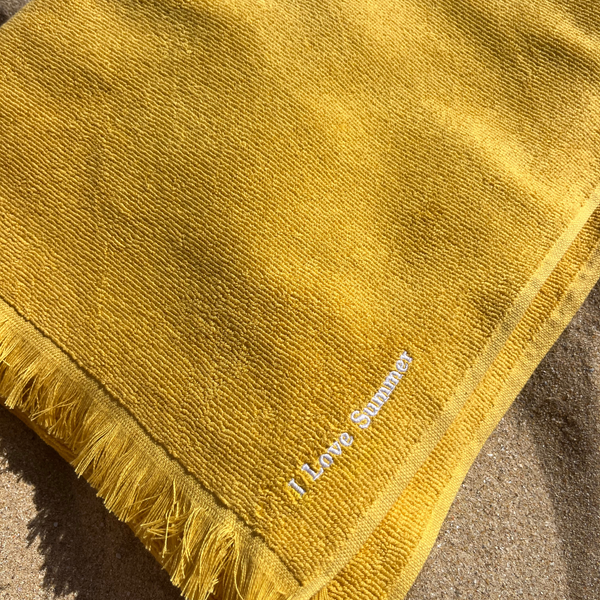 Serviette de plage double-face personnalisable en coton biologique - Atelier Dune