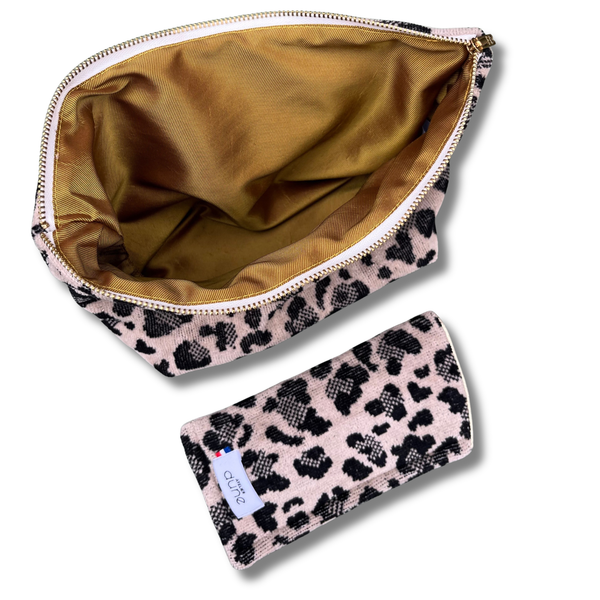Trousse en eponge made in France motif leopard - Atelier Dune