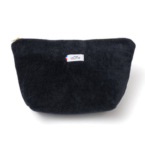Trousse en eponge velours noir bio made in France - Atelier Dune