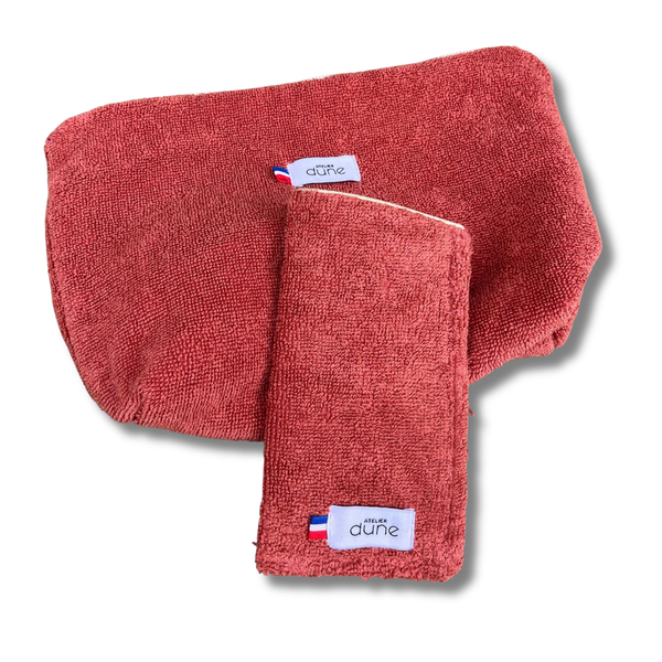 Trousse en eponge made in France coloris terracotta - Atelier Dune