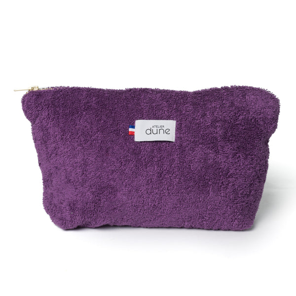 Trousse en eponge made in France coloris ultra violet - vue de face - Atelier Dune