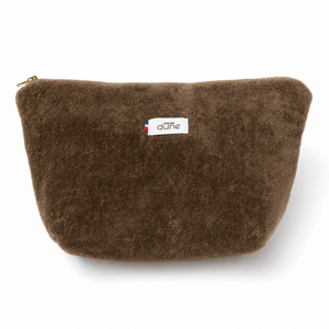 Trousse Made in France - Moka doublure Mauve Lurex