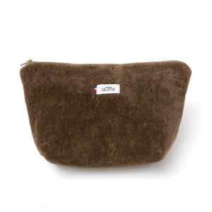Trousse Made in France - Moka doublure Mauve Lurex