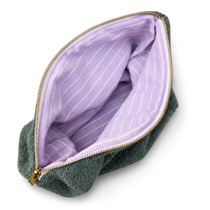 Etui à Lunettes Made in France - Sauge doublure Mauve Lurex