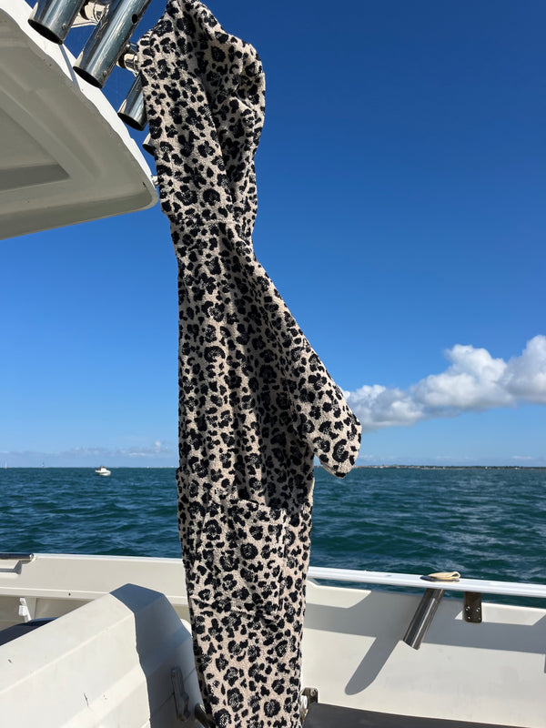 Premium organic cotton poncho - Leopard